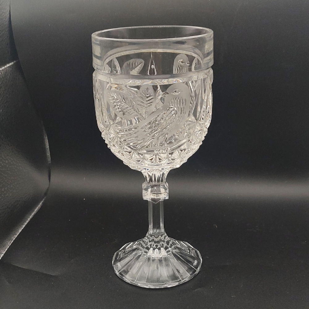 Vintage Hofbauer The Brydes Crystal Etched Wine Water Goblet West Germany